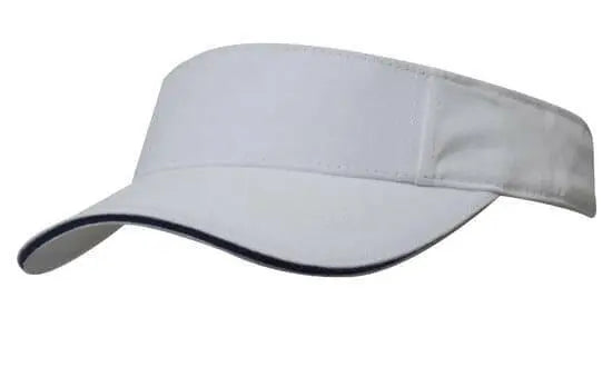 Headwear Visor With Sandwich X12 - 4230 in White/Navy