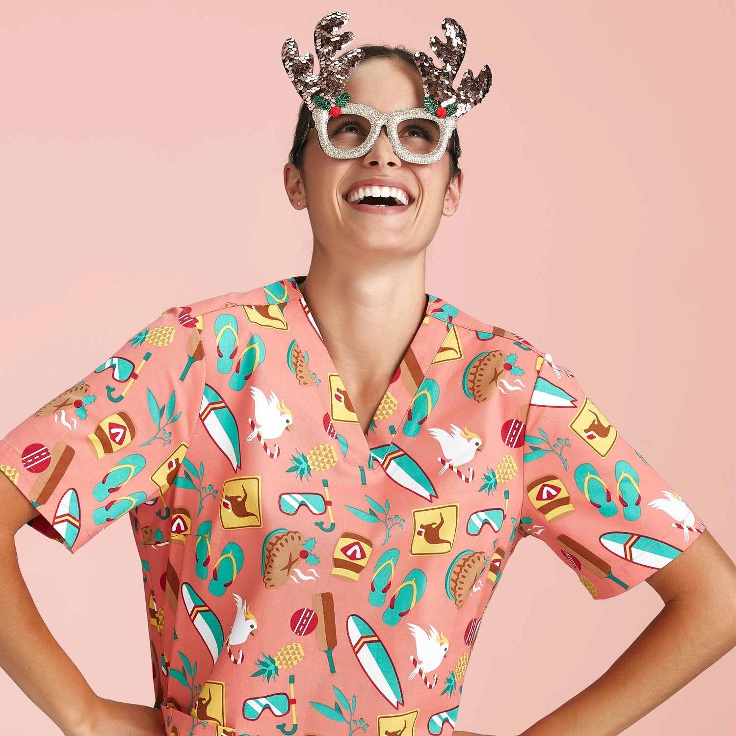 Printed Scrub Tops