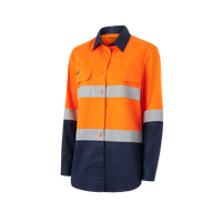 KingGee Women's Hi Vis Vented Spliced Long Sleeve Work Shirt K44221  Metro Workwear