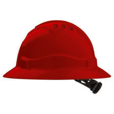 Pro Choice V6 Full Brim Hard Hat Ratchet Harness HHV6FB in Red