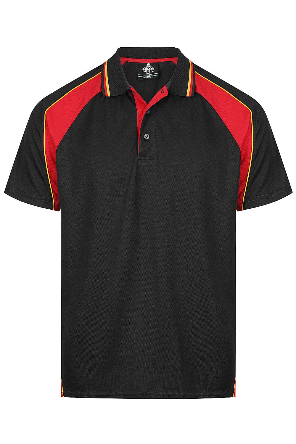 Aussie Pacific Men's Panorama Polo Shirt 1309 Black/Red/Gold / S