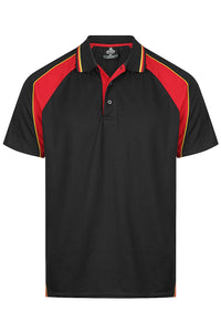 Aussie Pacific Men's Panorama Polo Shirt 1309 Black/Red/Gold / S