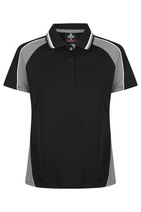 Aussie Pacific Women's Panorama Polo Shirt 2309 Black/Ashe/White / 6
