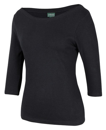 C Of C Ladies 3/4 Sleeve Boat Neck Tee 1BT3 Metro Workwear.