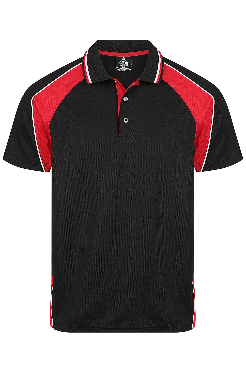 Aussie Pacific Men's Panorama Polo Shirt 1309 Black/Red/White / S