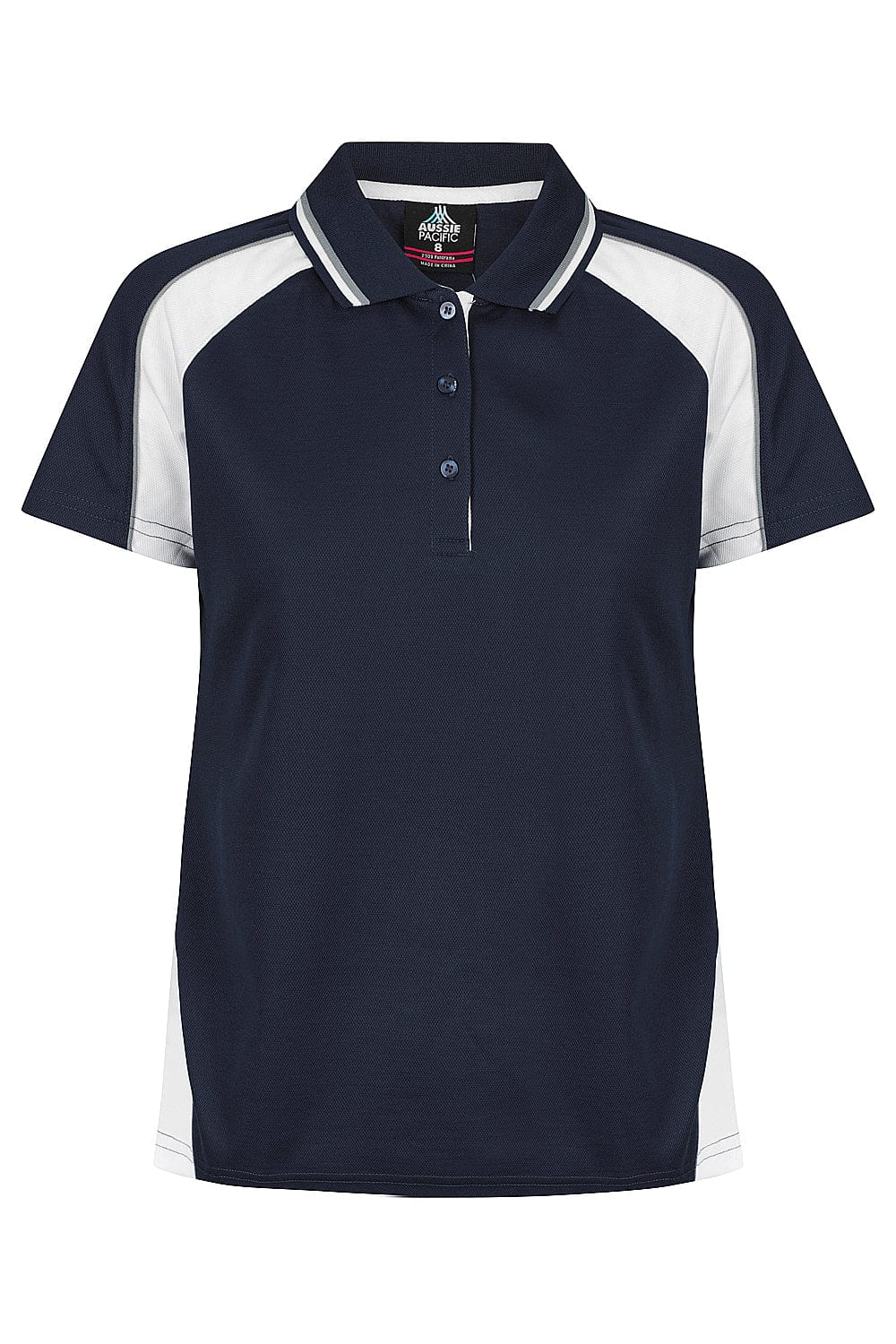 Aussie Pacific Women's Panorama Polo Shirt 2309 Navy/White/Ashe / 6