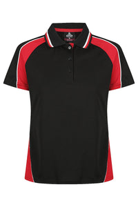 Aussie Pacific Women's Panorama Polo Shirt 2309 Black/Red/White / 6