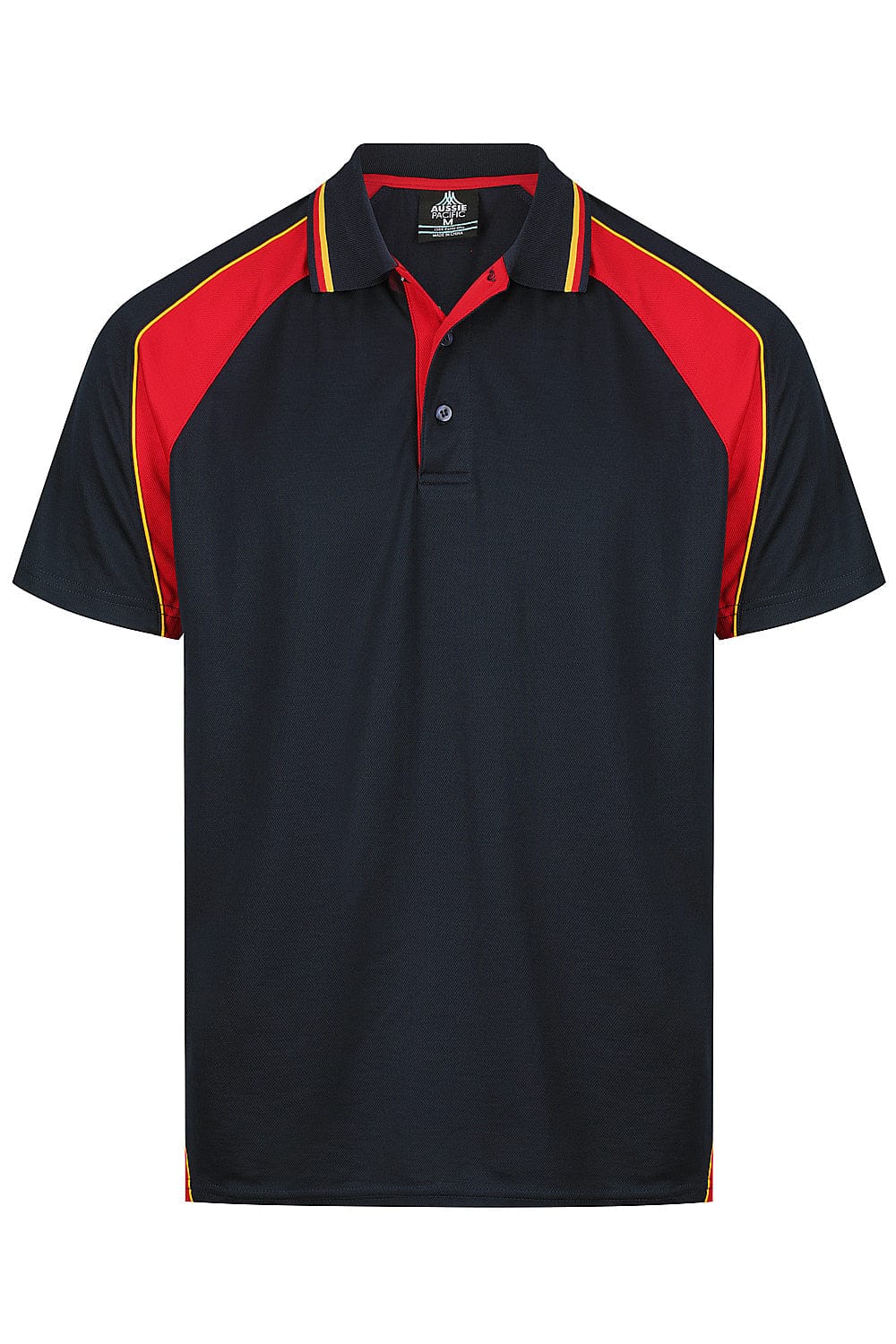 Aussie Pacific Men's Panorama Polo Shirt 1309 Navy/Red/Gold / S