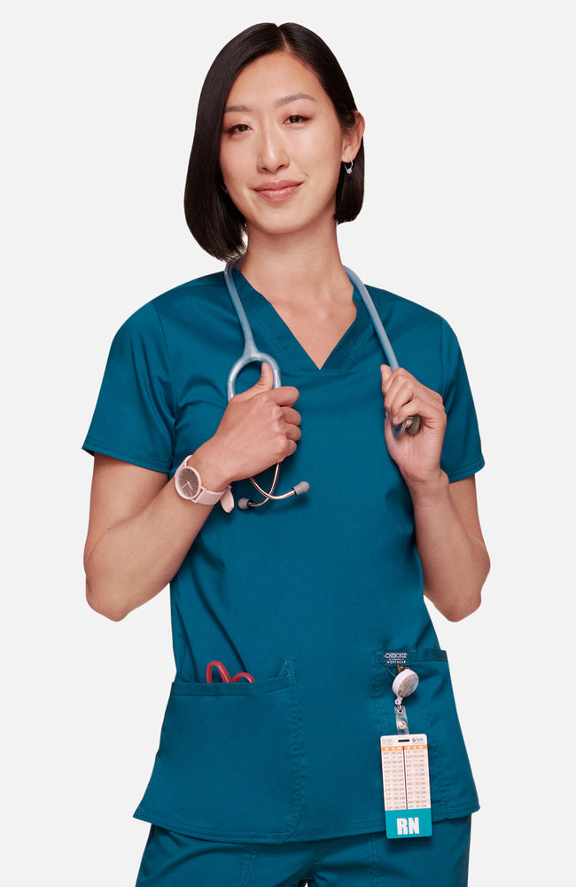 Cherokee Revolution Women's Scrub Top WW620 Metro Workwear.