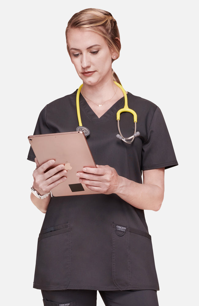 Cherokee Revolution Women's Scrub Top WW620 Metro Workwear.