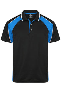 Aussie Pacific Men's Panorama Polo Shirt 1309 Black/Electric Royal/White / S