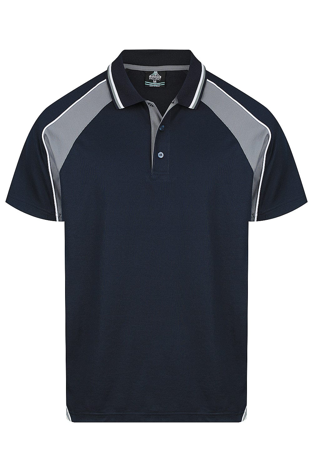 Aussie Pacific Men's Panorama Polo Shirt 1309 Navy/Ashe/White / S