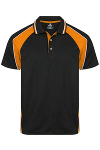 Aussie Pacific Men's Panorama Polo Shirt 1309 Black/Electric Orange/White / S