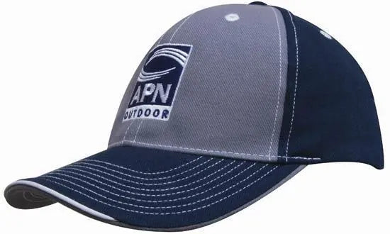 Headwear 2 Tone With Sandwich Lip Cap X12 - 4053 in Navy/Charcoal/White