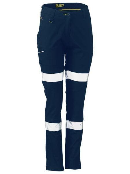 Bisley Women's Taped Mid Rise Stretch Cotton Pants BPL6015T Metro Workwear.