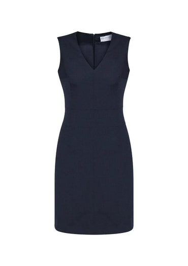 Biz Corporates Womens Sleeveless V Neck Dress 34021 Metro Workwear.