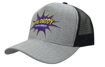 Headwear Grey Marle W/mesh Back Cap X12 - 3821 in Grey/Black