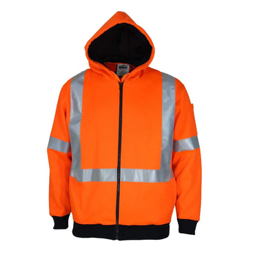 DNC Hi vis Full zip X-Back Fleecy Hoodie 3935 Metro Workwear.