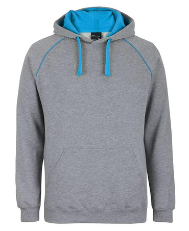 Kids Contrast Fleecy Hoodies 3CFH in Marle/Aqua