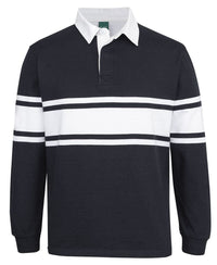 Jb's 3 Stripe Yarn Dyed Rugby Polo Shirt 3RY3