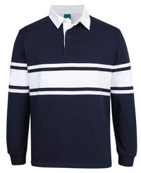 Jb's 3 Stripe Yarn Dyed Rugby Polo Shirt 3RY3