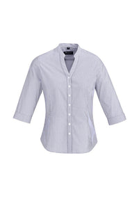 Biz Corporate Bordeaux Womens 3/4 Sleeve Shirt 40114 Metro Workwear.