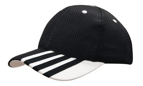 Headwear Sandwich Mesh W/peak Stripes Cap X12 - 4109 Metro Workwear.