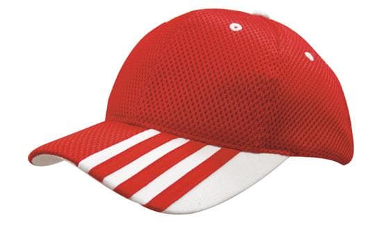 Headwear Sandwich Mesh W/peak Stripes Cap X12 - 4109 Metro Workwear.