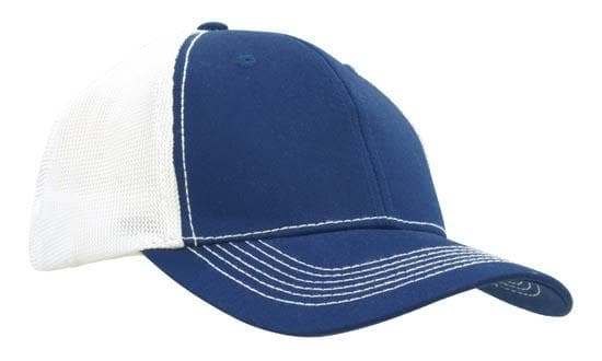 Headwear Chino Twill W/hi-tech Mesh Cap  X12 - 4123 Metro Workwear.