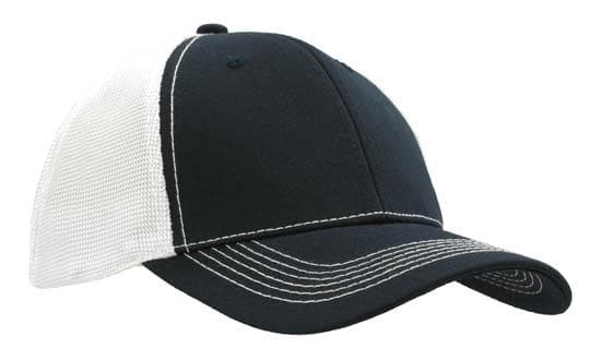 Headwear Chino Twill W/hi-tech Mesh Cap  X12 - 4123 Metro Workwear.