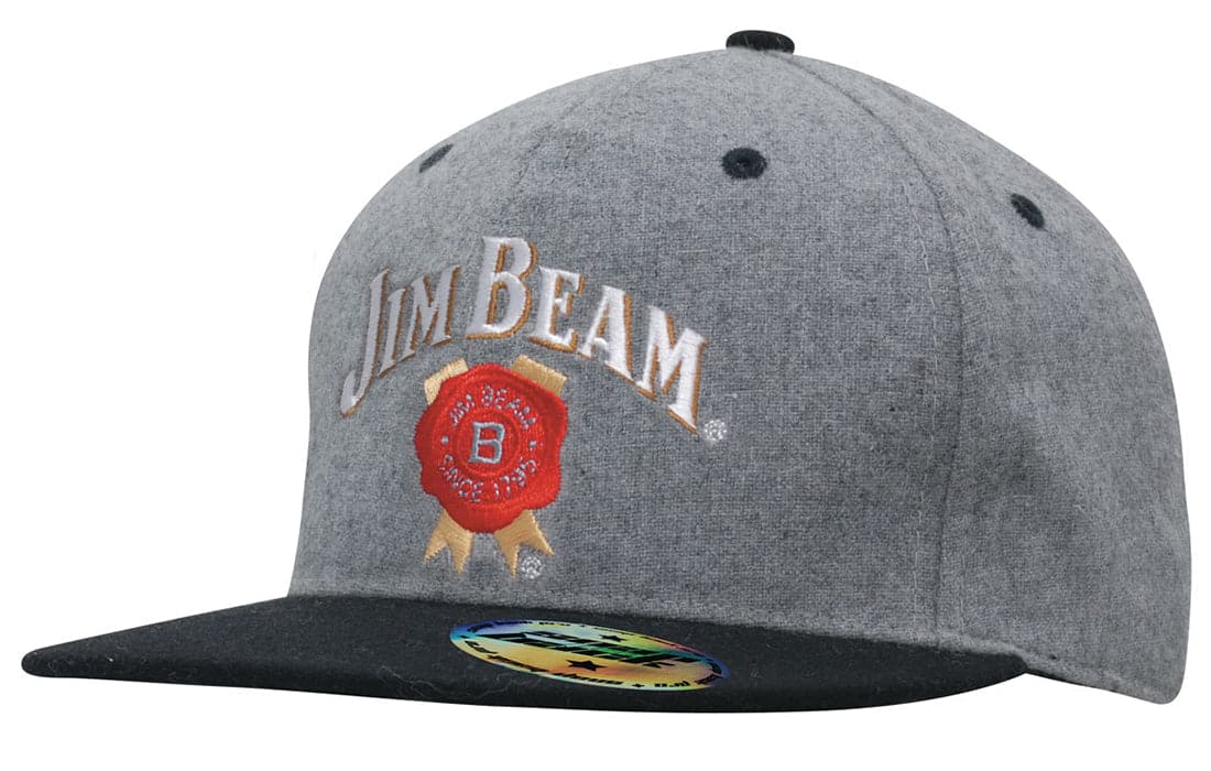 Headwear Grey Marle Flannel Flat Peak Cap X12 - 4135 Metro Workwear.