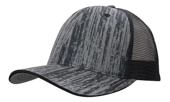 Headwear Woodprint Poly Twill Mesh Cap X12 - 4144 Metro Workwear.