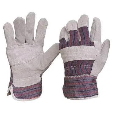 Pro Choice Candy Stripe Cotton Back/cowsplit Leather Palm Glove X12 - 417PB Metro Workwear.