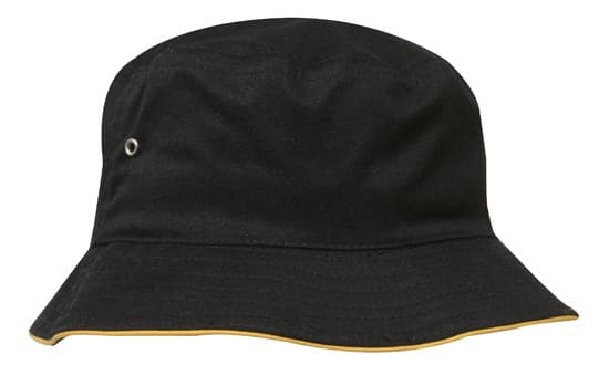 Headwear Bucket Hat With Sandwich Trim Brushed Heavy Sports Twill  *no Sandwich* X12 Metro Workwear.