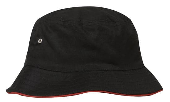 Headwear Bucket Hat With Sandwich Trim Brushed Heavy Sports Twill  *no Sandwich* X12 Metro Workwear.
