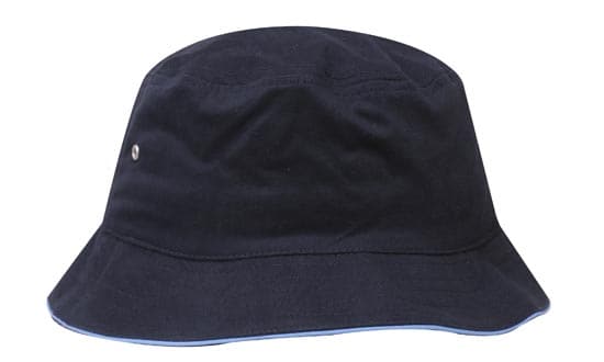 Headwear Bucket Hat With Sandwich Trim Brushed Heavy Sports Twill  *no Sandwich* X12 Metro Workwear.