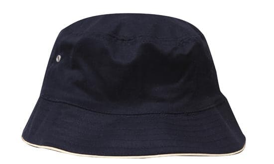 Headwear Bucket Hat With Sandwich Trim Brushed Heavy Sports Twill  *no Sandwich* X12 Metro Workwear.