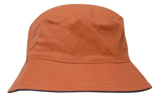 Headwear Bucket Hat With Sandwich Trim Brushed Heavy Sports Twill  *no Sandwich* X12 Metro Workwear.