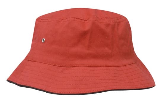 Headwear Bucket Hat With Sandwich Trim Brushed Heavy Sports Twill  *no Sandwich* X12 Metro Workwear.