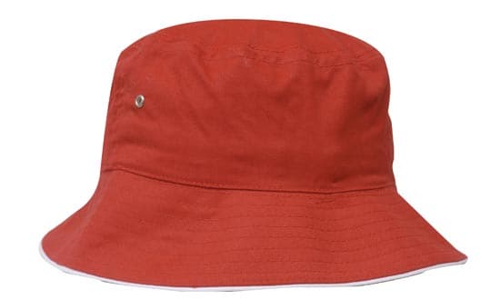 Headwear Bucket Hat With Sandwich Trim Brushed Heavy Sports Twill  *no Sandwich* X12 Metro Workwear.