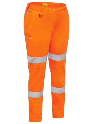 Bisley Women's Taped Mid Rise Stretch Cotton Pants BPL6015T Metro Workwear.
