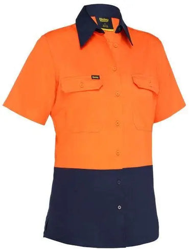 Bisley Women's Cool Lightweight Hi Vis Drill Short Sleeve Shirt BL1895