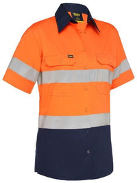 Bisley Women's Taped Cool Lightweight Hi Vis Drill Shirt BL1896 Metro Workwear.
