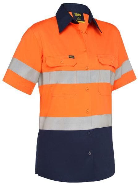 Bisley Women's Taped Cool Lightweight Hi Vis Drill Shirt BL1896 Metro Workwear.