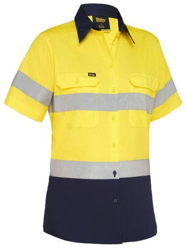 Bisley Women's Taped Cool Lightweight Hi Vis Drill Shirt BL1896 Metro Workwear.