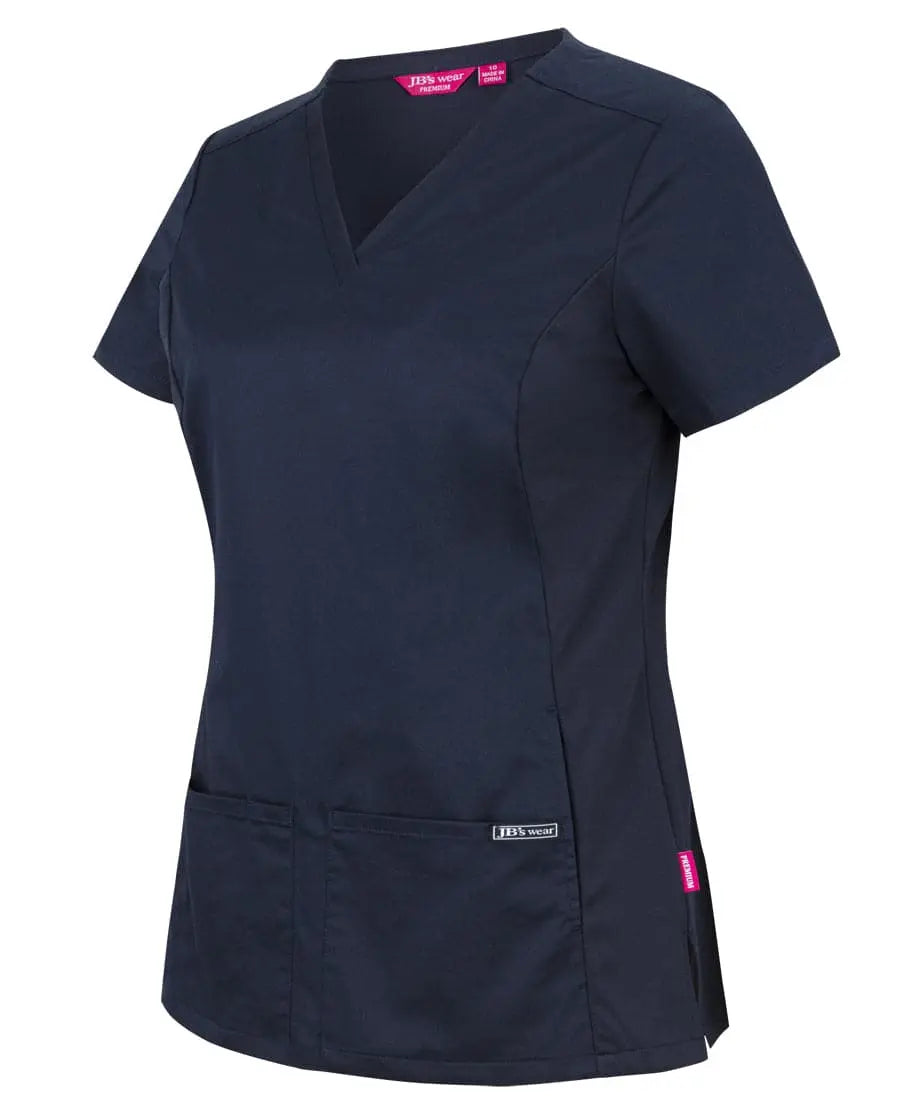 Jb's Ladies Premium Stretch Panel Scrub Top 4SUT1 Navy - Simply Scrubs Australia