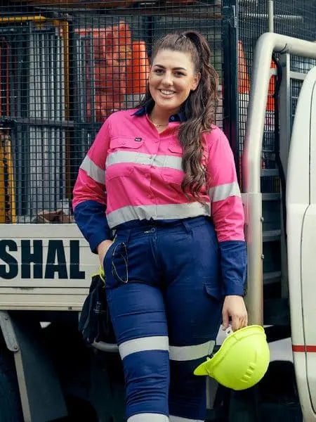 Bisley Workwear Women's 3m Taped Cool Lightweight Hi Vis Shirt BL6896 Metro Workwear.