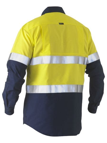 Taped Two Tone Hi Vis Recycled Drill Shirt BS6996T Metro Workwear.