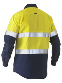 Taped Two Tone Hi Vis Recycled Drill Shirt BS6996T Metro Workwear.