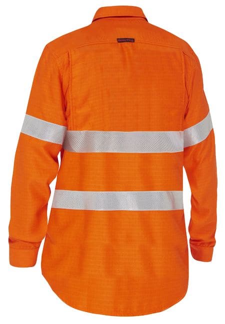 Bisley Apex 185 Women's Taped Hi Vis FR Vented Shirt BL8439T Metro Workwear.